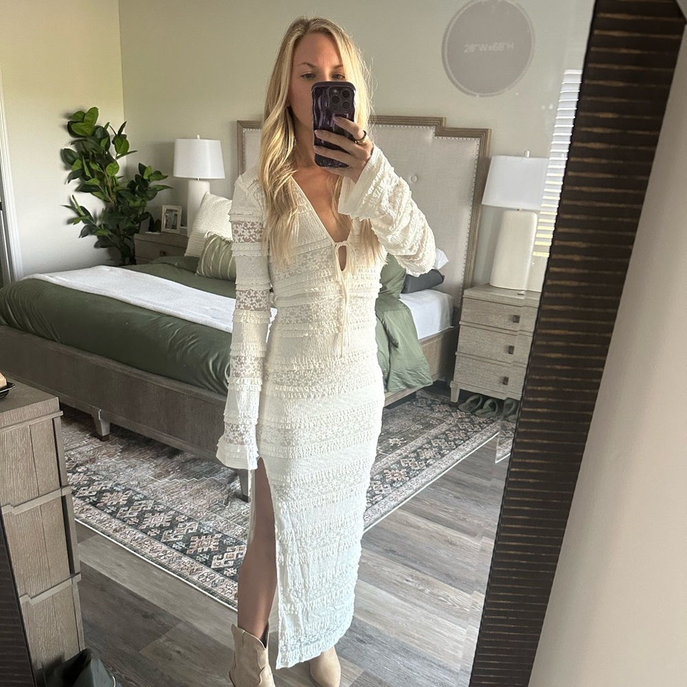 12th Tribe Melrose ivory lace maxi dress
